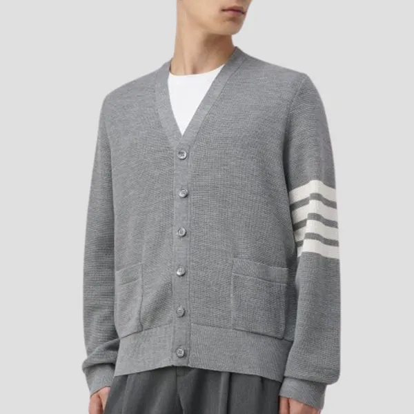 Áo Len Cardigan Nam Thom Browne Grey With 4 Bar Printed MKC484A Y1014 055 Màu Xám Size 1 - Thời trang - Vua Hàng Hiệu