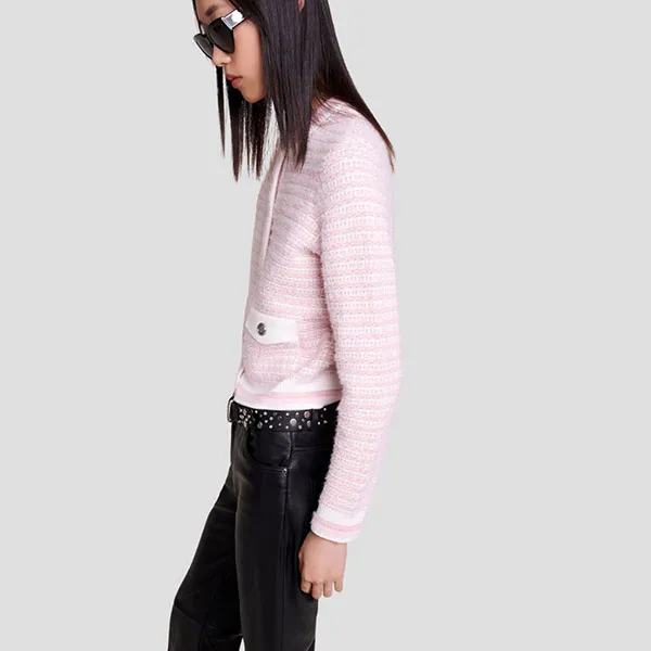 Áo Len Cardigan Nữ Maje In Pink MFPCA00454 Màu Hồng Size 3