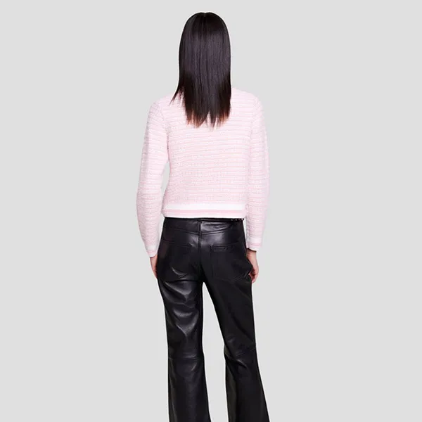 Áo Len Cardigan Nữ Maje In Pink MFPCA00454 Màu Hồng Size 3