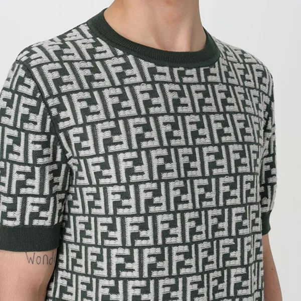 Áo Len Nam Fendi FF Logo Allover Crewneck Wool Short Sleeve FZX051 AR85 F1MTQ Màu Xanh Green Size 46 - Thời trang - Vua Hàng Hiệu