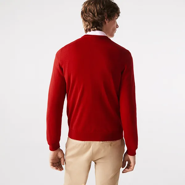 Áo Len Nam Lacoste Men's Merino Wool Crew Neck Sweater AH1969-240 Red Màu Đỏ Size 3