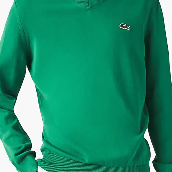 Áo Len Nam Lacoste Men's V Neck Organic Cotton Sweater Màu Xanh Lá Size 3 - Thời trang - Vua Hàng Hiệu