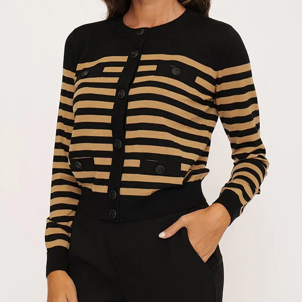 Áo Len Nữ Elisabetta Franchi In Black MK68S46E2 CO5 Màu Nâu Đen Size 42