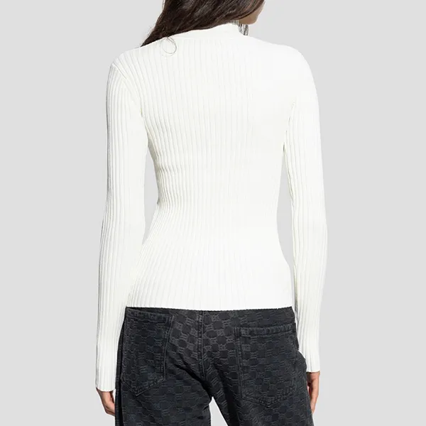 Áo Len Nữ MISBHV Long Sleeve Knitted Zip Top In White 230B703WHITE Màu Trắng Size M - Thời trang - Vua Hàng Hiệu