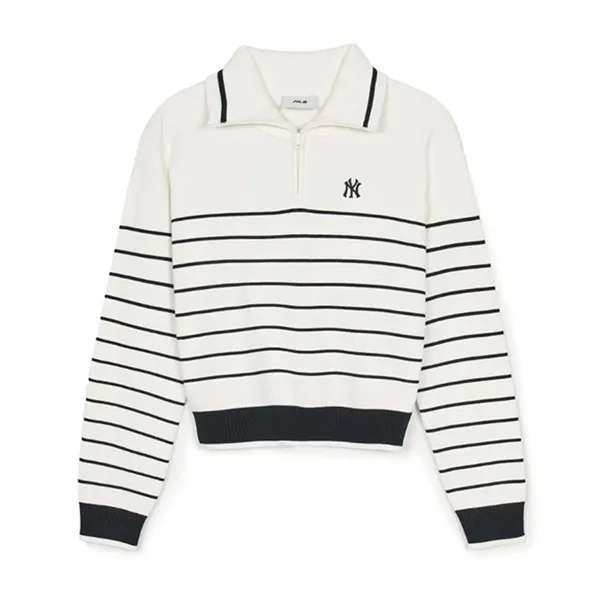 Áo Len Nữ MLB Varsity New York Yankees Knit Pullover 3FKPV0244-50CRS Màu Trắng Kem