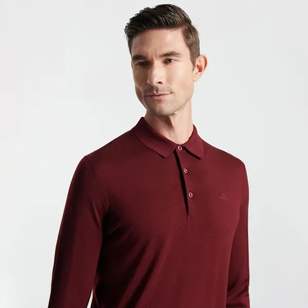 Áo Len Polo Nam Giovanni GSW0068-1BD Màu Đỏ Mận Size 50