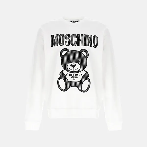 Áo Nỉ Moschino White With Teddy Bear Printed V172620281001 Màu Trắng Size 44