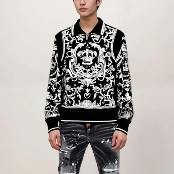 Áo Nỉ Nhung Sweater Nam Dolce & Gabbana D&G G9QN1T G7C4E S9000 Màu Đen Size 48