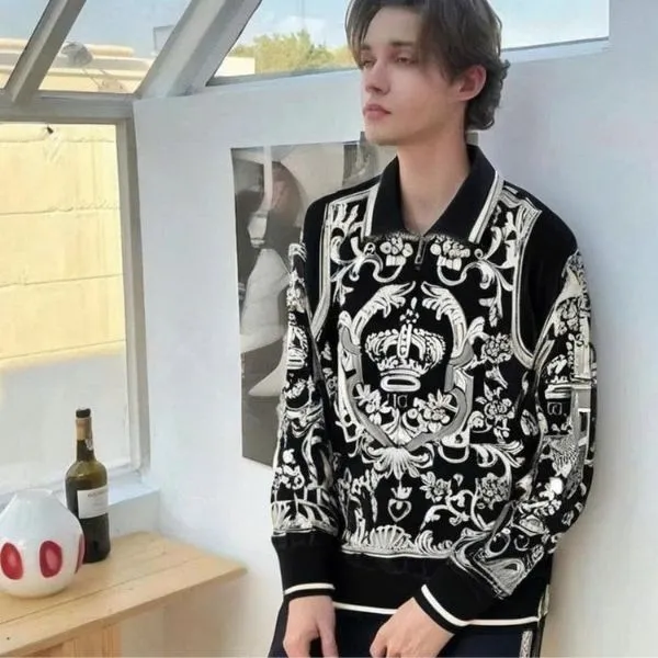 Áo Nỉ Nhung Sweater Nam Dolce & Gabbana D&G G9QN1T G7C4E S9000 Màu Đen Size 48