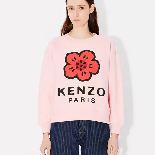 Áo Nỉ Nữ Kenzo Pink With Boke Flower Logo Printed FE62SW1604MT 34 Màu Hồng Size S - Thời trang - Vua Hàng Hiệu