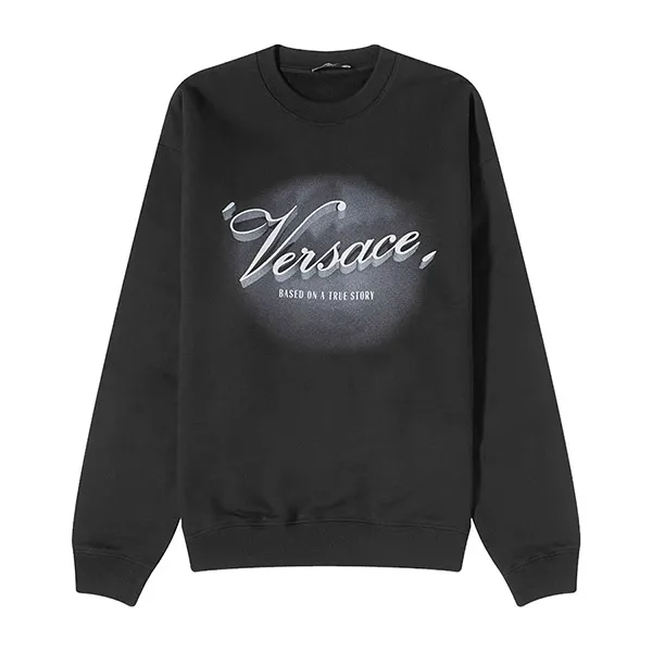 Áo Nỉ Sweater Nam Versace Black With Logo Printed 1012570 1A09069 1B000 Màu Đen Size XS