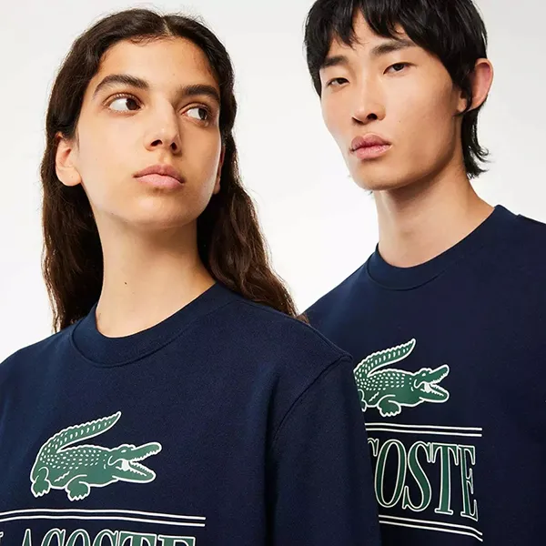 Áo Nỉ Sweater Lacoste Fleece Branded Sweatshirt SH1228 166 Màu Xanh Navy Size XXS