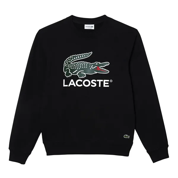 Áo Nỉ Sweater Lacoste Cotton Fleece Sweatshirt SH1281 031 Màu Đen Size M