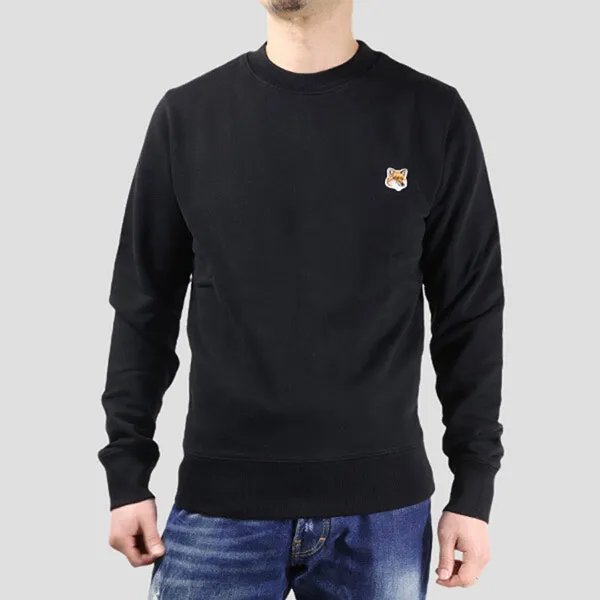 Áo Nỉ Sweater Maison Kitsuné Black With Logo Embroidered LM00301 KM0001 Màu Đen Size S