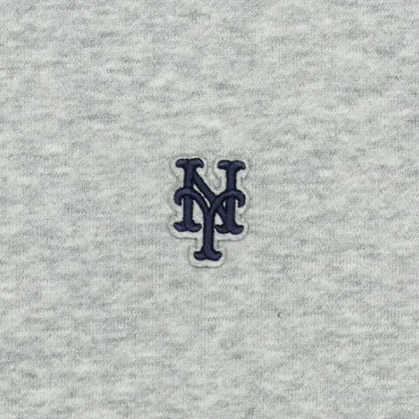 Áo Nỉ Sweater MLB Basic Small Logo Overfit Fleece Man To Man New York Mets 3AMTB0646-09MGS Màu Ghi - Thời trang - Vua Hàng Hiệu