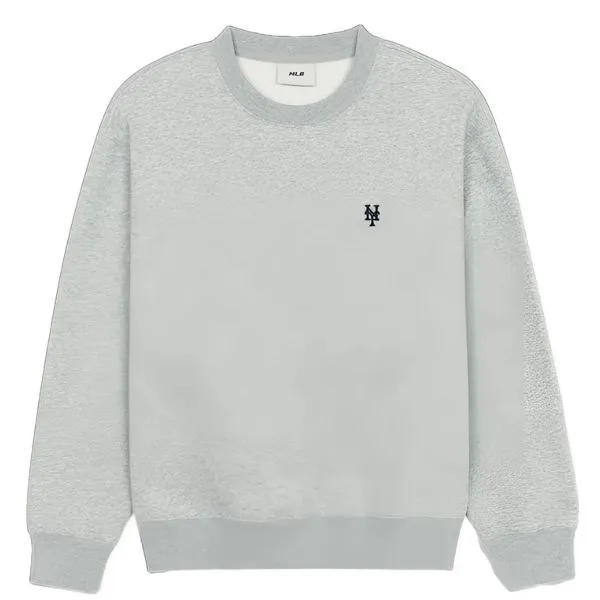 Áo Nỉ Sweater MLB Basic Small Logo Overfit Fleece Man To Man New York Mets 3AMTB0646-09MGS Màu Ghi - Thời trang - Vua Hàng Hiệu