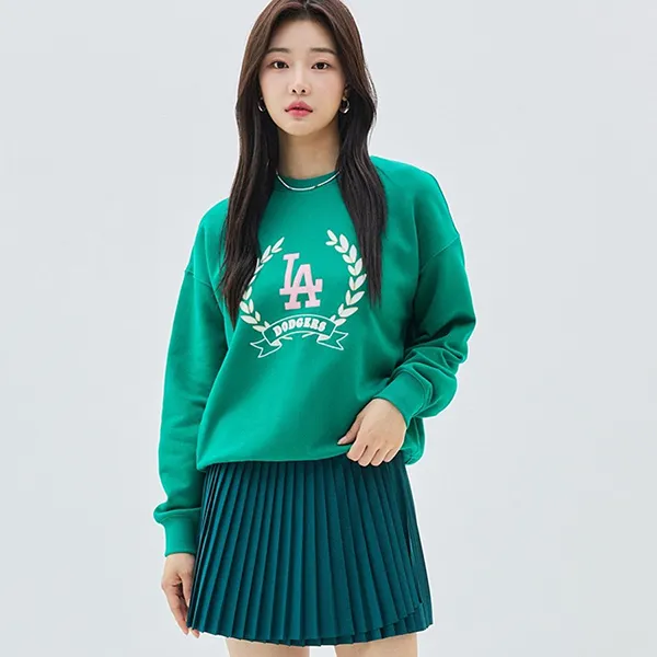Áo Nỉ Sweater MLB Classic Sports Big Logo Overfit Sweatshirts LA Dodgers 3FMTG0134-07GNL Màu Xanh Lá - Thời trang - Vua Hàng Hiệu