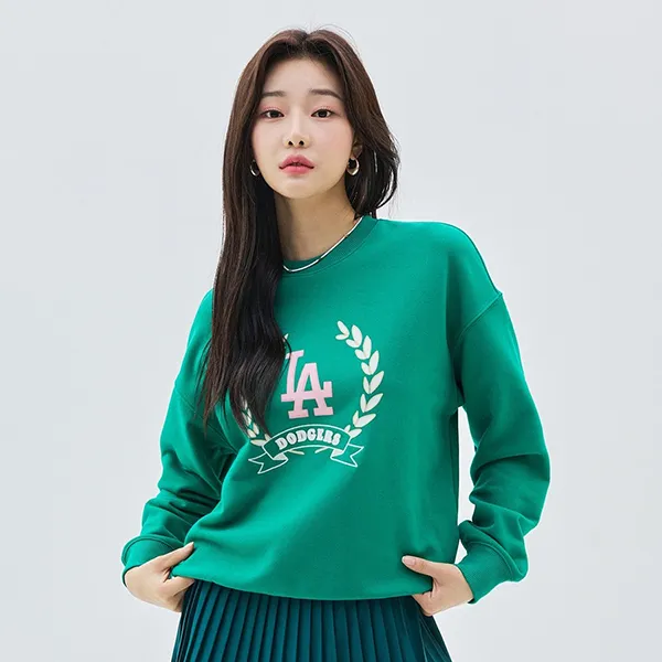 Áo Nỉ Sweater MLB Classic Sports Big Logo Overfit Sweatshirts LA Dodgers 3FMTG0134-07GNL Màu Xanh Lá - Thời trang - Vua Hàng Hiệu