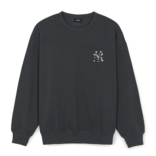 Áo Nỉ Sweater MLB Hannam Coopers Logo New York Yankees 3AMTB9344-50CGS Màu Xám