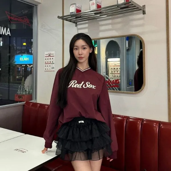 Áo Nỉ Sweater MLB Sportive Varsity Woven to Man Boston Red Sox Sweatshirt 3AMTV0544-43BDS Màu Đỏ - Thời trang - Vua Hàng Hiệu