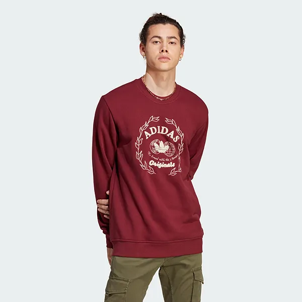 Áo Nỉ Sweater Nam Adidas Graphics Archive Crew IC5770 Màu Đỏ Đô Size S - Thời trang - Vua Hàng Hiệu