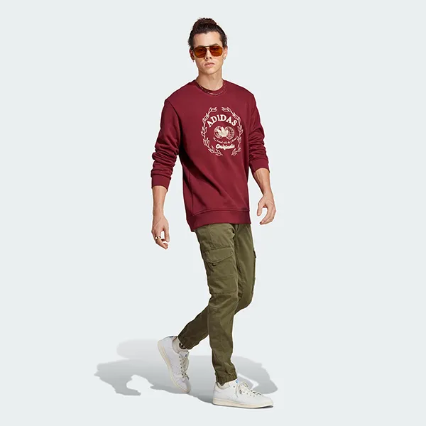 Áo Nỉ Sweater Nam Adidas Graphics Archive Crew IC5770 Màu Đỏ Đô Size S - Thời trang - Vua Hàng Hiệu