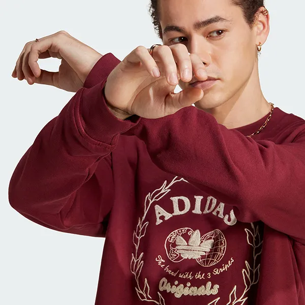 Áo Nỉ Sweater Nam Adidas Graphics Archive Crew IC5770 Màu Đỏ Đô Size S - Thời trang - Vua Hàng Hiệu