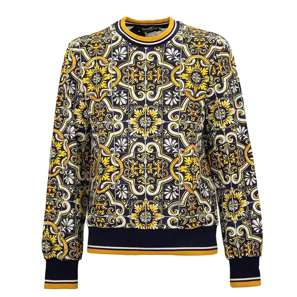 Áo Nỉ Sweater Nam Dolce & Gabbana D&G Sweatshirt G9OW6T FI7VP Màu Đen Vàng Size 46