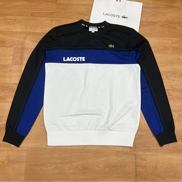 Áo Nỉ Sweater Nam Lacoste Black Regular Clothing For Men Màu Trắng Đen Size 2 - Thời trang - Vua Hàng Hiệu