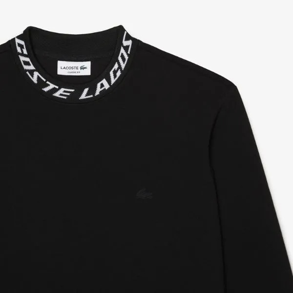 Áo Nỉ Sweater Nam Lacoste Double Sided Logo Collar Sweatshirt SH5690-00-031 Màu Đen Size 3
