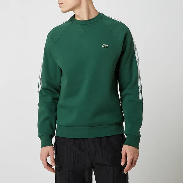 Áo Nỉ Sweater Nam Lacoste Men's Cotton Fleece Sweatshirt With Round Neck And Brand Logo SH1213 Màu Xanh Lá Size 2