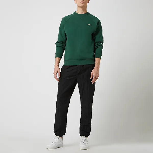 Áo Nỉ Sweater Nam Lacoste Men's Cotton Fleece Sweatshirt With Round Neck And Brand Logo SH1213 Màu Xanh Lá Size 2