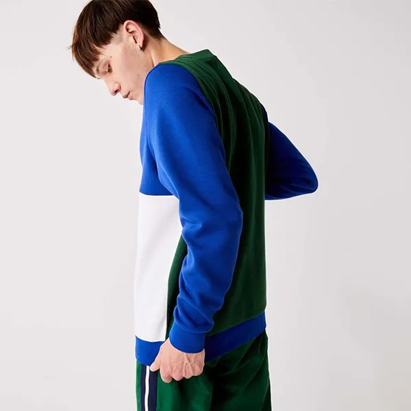 Áo Nỉ Sweater Nam Lacoste Men's Sport Two Ply Colorblock Cotton Blend SH2106-GHM Màu Xanh Trắng Size 2 - Thời trang - Vua Hàng Hiệu
