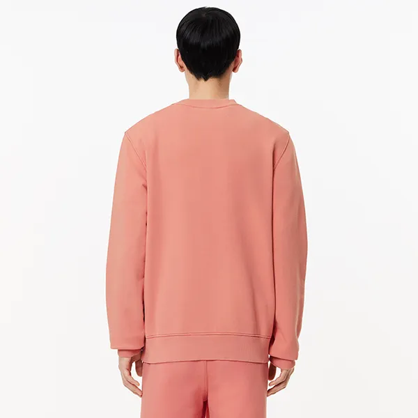 Áo Nỉ Sweater Nam Lacoste Ombré Print Fleece Sweatshirt SH7504 ZV9 Màu Hồng Cam Size 4