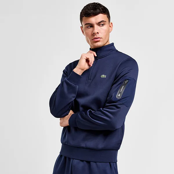 Áo Nỉ Sweater Nam Lacoste Poly Pocket 1/2 Zip Sweatshirt Màu Xanh Navy Size 3 - Thời trang - Vua Hàng Hiệu