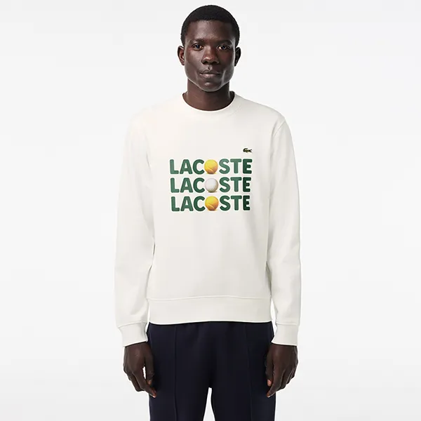 Áo Nỉ Sweater Nam Lacoste Printed Fleece Sweatshirt SH7421 70V Màu Trắng Size 4 - Thời trang - Vua Hàng Hiệu