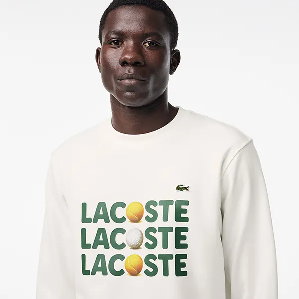 Áo Nỉ Sweater Nam Lacoste Printed Fleece Sweatshirt SH7421 70V Màu Trắng Size 4 - Thời trang - Vua Hàng Hiệu