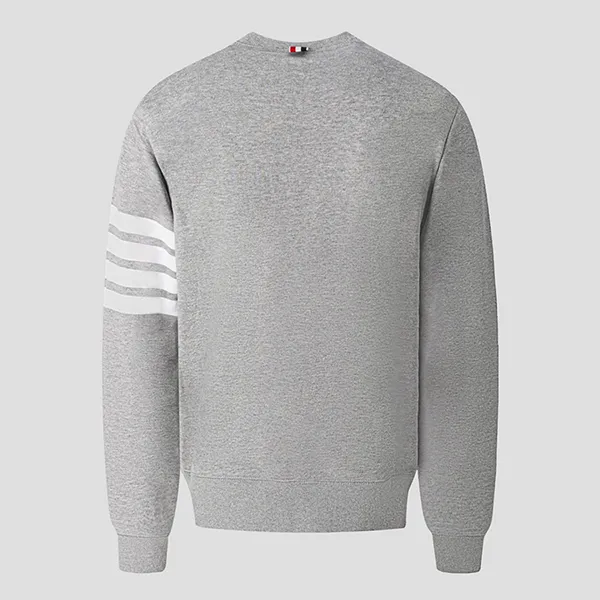 Áo Nỉ Sweater Nam Thom Browne Grey With 4-Bar Printed MJT021H00535-68 Màu Xám Size 2