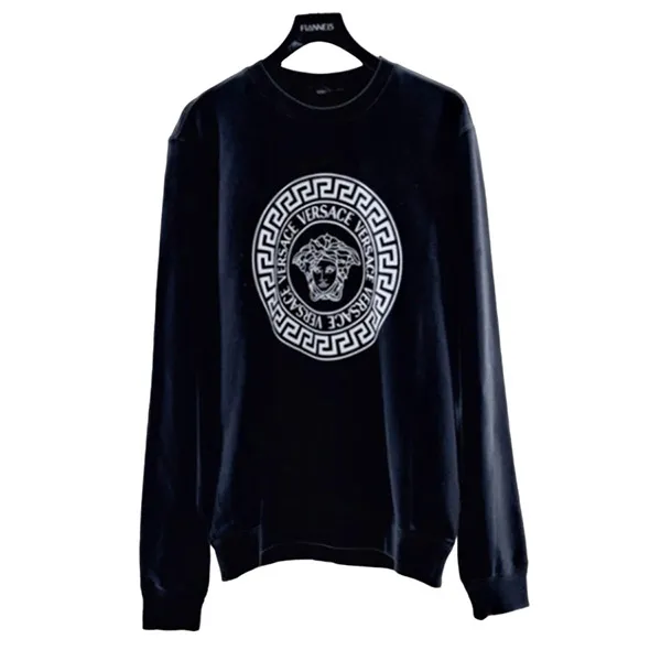 Áo Nỉ Sweater Nam Versace Black With Medusa Logo Printed 1011852 1A12064 2B020 Màu Đen Size XS