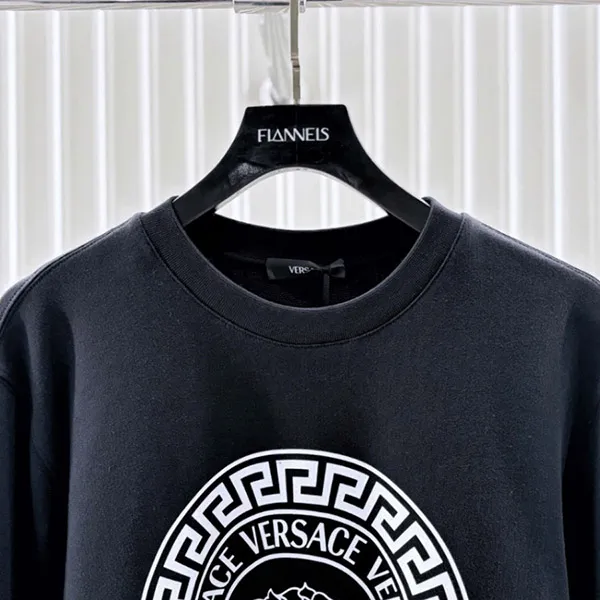 Áo Nỉ Sweater Nam Versace Black With Medusa Logo Printed 1011852 1A12064 2B020 Màu Đen Size XS