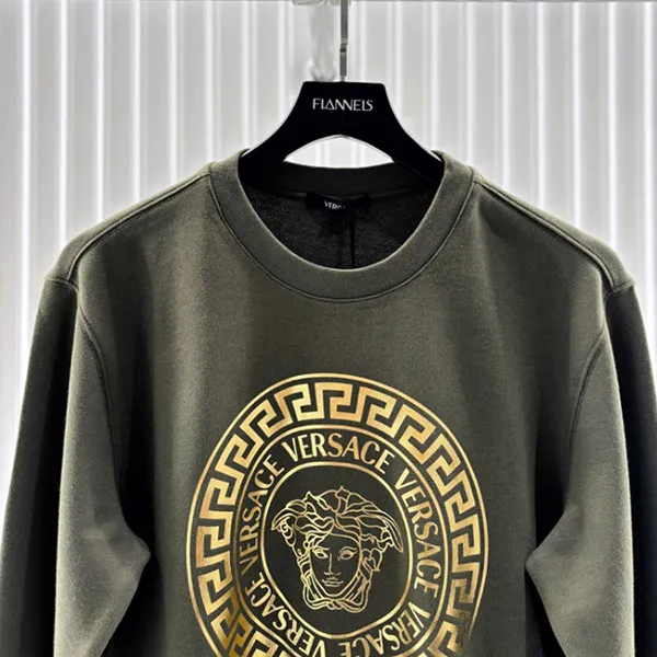 Áo Nỉ Sweater Nam Versace With Medusa Logo Printed 1011852 1A12064 2K280 Màu Xanh Size XS
