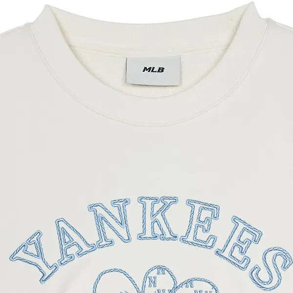 Áo Nỉ Sweater Nữ MLB Floral New York Yankees Sweatshirts 3FMTF0144-50CRS Màu Trắng Kem - Thời trang - Vua Hàng Hiệu