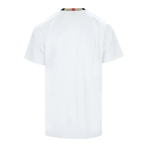 Áo Phông Nam Burberry Icon Stripe Trim In White 8078115 Tshirt Màu Trắng Size S