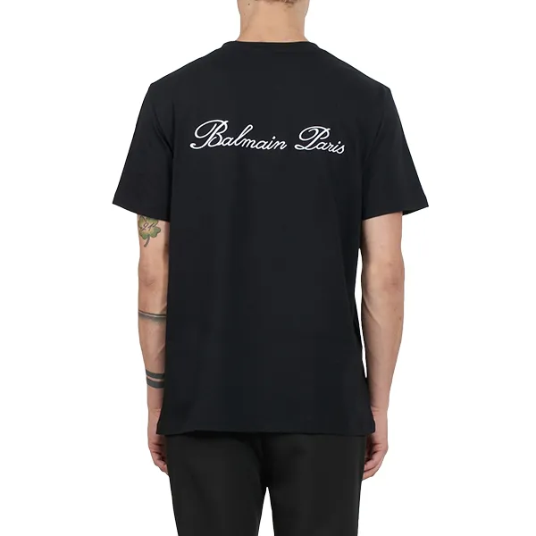 Áo Phông Nam Balmain Black With Logo Printed Tshirt CH1EG010BC68 Màu Đen Size XXS - Thời trang - Vua Hàng Hiệu