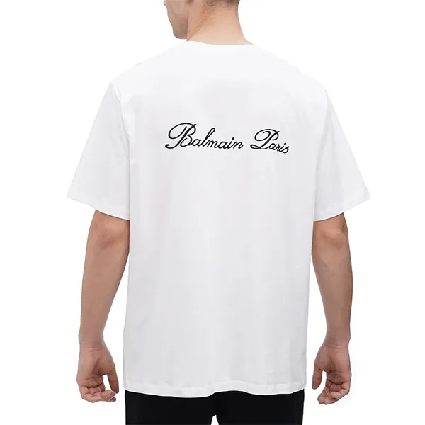 Áo Phông Nam Balmain White With Logo Printed Tshirt CH1EG010BC68 Màu Trắng Size XXS - Thời trang - Vua Hàng Hiệu