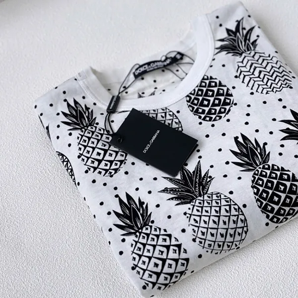 Áo Phông Nam Dolce & Gabbana D&G With Logo Printed T-Shirt G8GX8T FS7V0 HA852 Màu Trắng Size 46