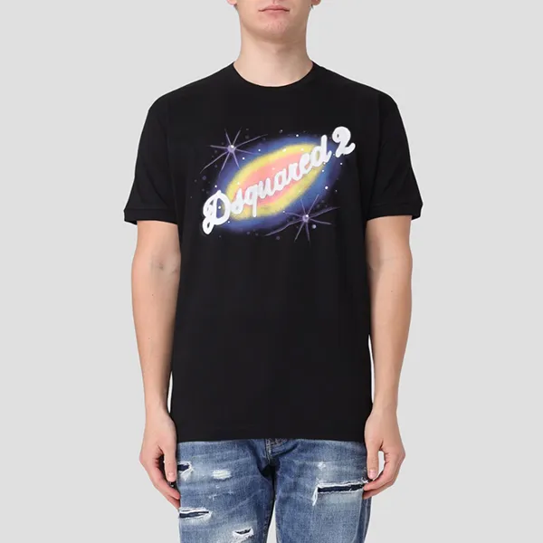 Áo Phông Nam Dsquared2 With Logo Printed T-Shirt S71GD1384 D20020 900 Màu Đen Size XS