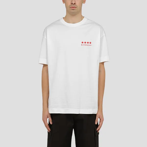 Áo Phông Nam Givenchy White With Logo Printed Tshirt BM71JA3YJ5100 Màu Trắng Size M - Thời trang - Vua Hàng Hiệu