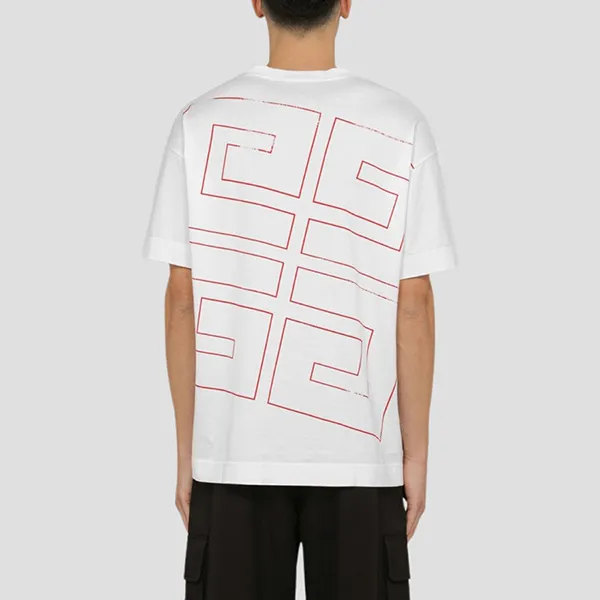 Áo Phông Nam Givenchy White With Logo Printed Tshirt BM71JA3YJ5100 Màu Trắng Size M - Thời trang - Vua Hàng Hiệu