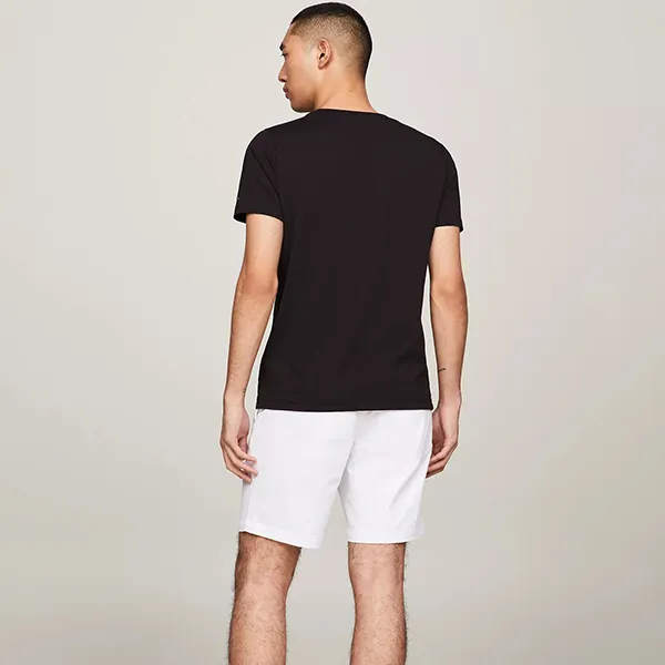 Áo Phông Nam Tommy Hilfiger Embroidered Tommy Logo Black Tshirt 78J6318 001 Màu Đen Size XS